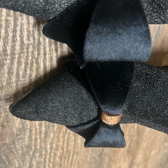 Ted Baker size 37 EUC/GUC “Bowtee” Lurex bow Black Ankle Boots with Kitten Heel - Picture 5 of 16